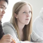 College students at desk