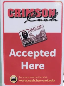 Harvard CrimsonCash merchant sign