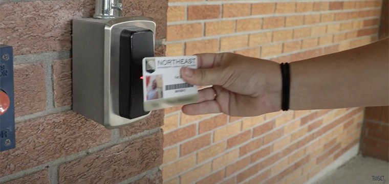 NEMCC campus card at door access reader